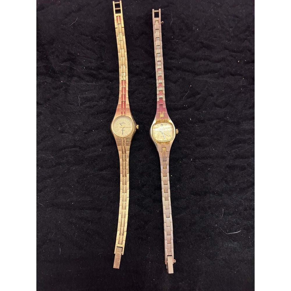 Vintage Ladies Watch Lot Jules Jurgensen Quartz Elgin Galaxie Diamond Accent